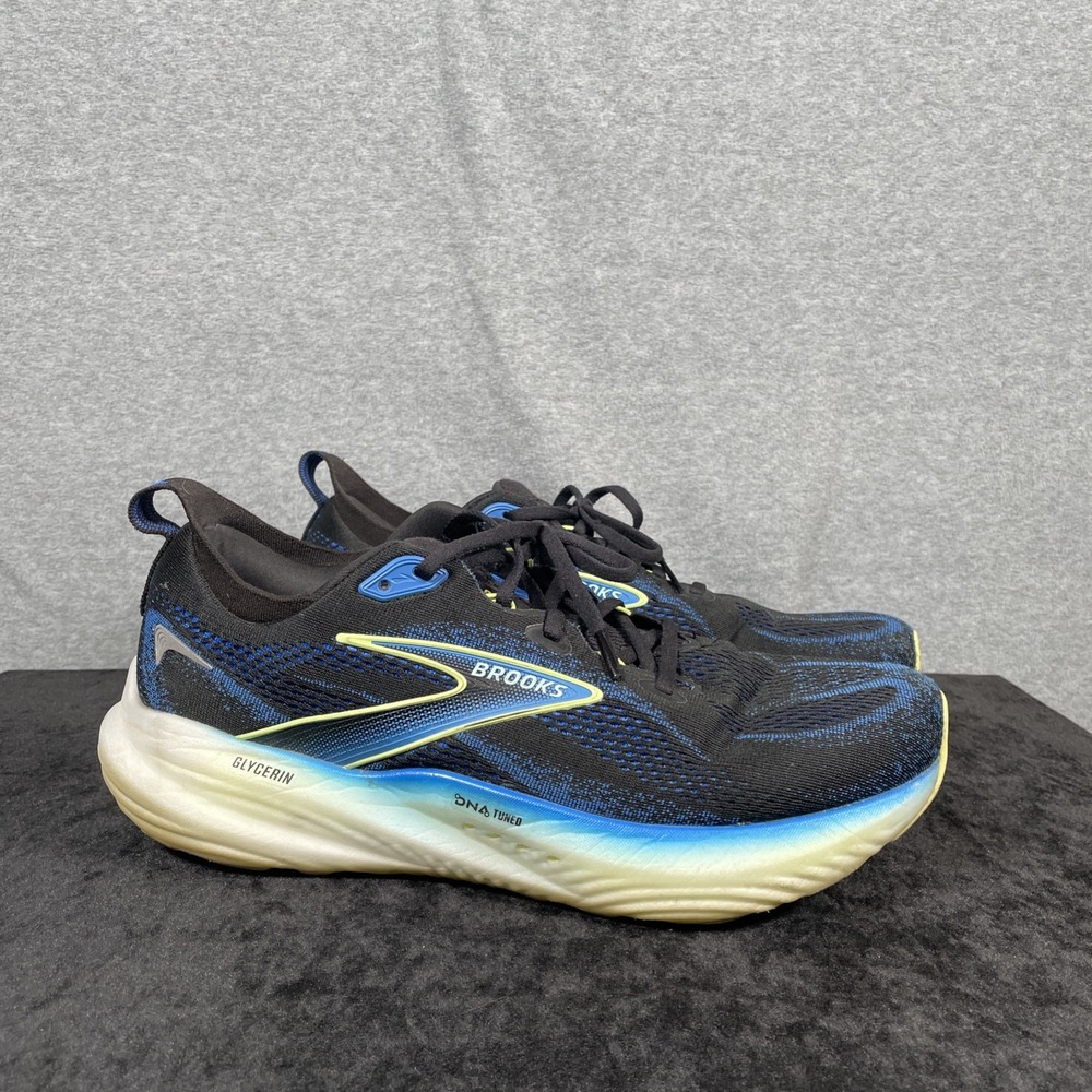 Brooks Glycerin GTS 22 Shoes Mens Sz 11 EE Cobalt Neo Yellow Running
